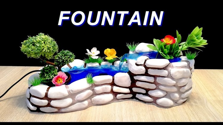 How to make a Beautiful Waterfall Fountain used stones. DIY