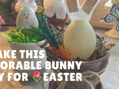 Make This Adorable Farmhouse.Rustic Bunny In A Pot DIY