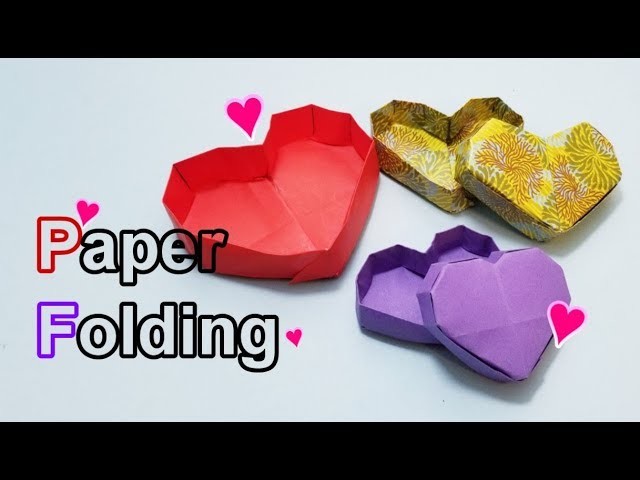 Okay! ll Origami Paper Folding Heart Shape Box, 종이접기, 折り紙
