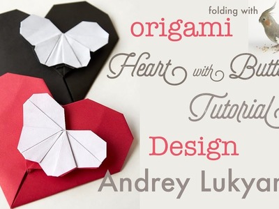 Origami Heart with Butterfly Tutorial - and Sharky the cockatiel