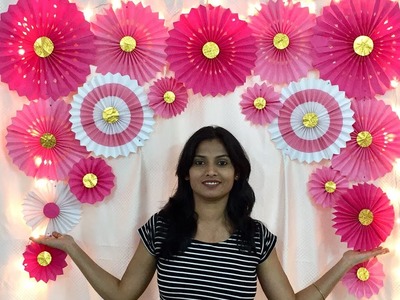 VERY EASY PAPER FAN BIRTHDAY DECORATION | EASY BIRTHDAY DECORATION IDEAS AT HOME | PAPER CRAFT DECOR