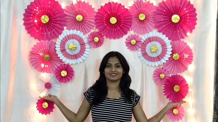 VERY EASY PAPER FAN BIRTHDAY DECORATION | EASY BIRTHDAY DECORATION IDEAS AT HOME | PAPER CRAFT DECOR