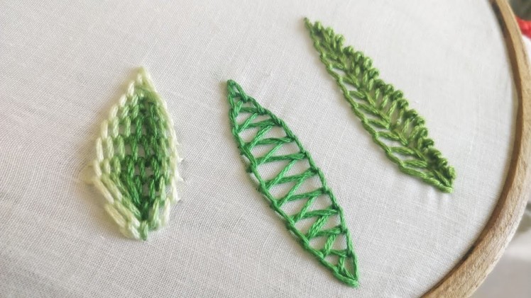 3 Easy & Simple Leaf Designs (Hand Embroidery Work)