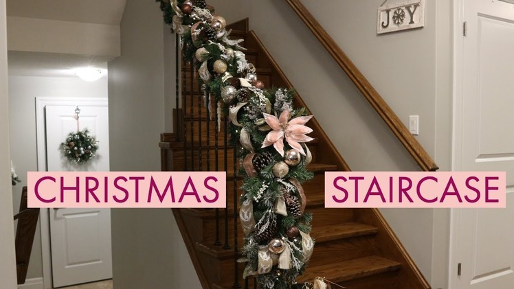 Decorate  With Me! Staircase For Christmas.How To Decorate Staircase For Christmas