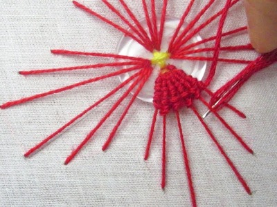 Hand Embroidery, Amazing Button Embroidery, Beautiful Flower Trick