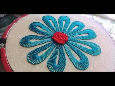 Hand Embroidery: Buttonhole stitch Flower, Easy Flower Embroidery  by Rup Handicraft