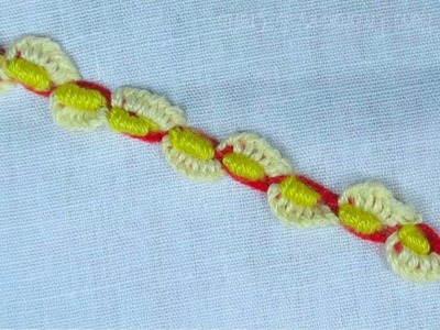 Hand embroidery Modified basic stitch| border line embroidery