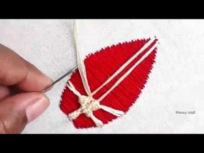 Leaf tutorial embroidery design | Hand embroidery leaf design