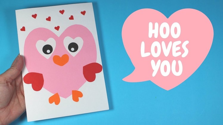Paper Owl Heart Valentines Day Card | Valentines Day Idea