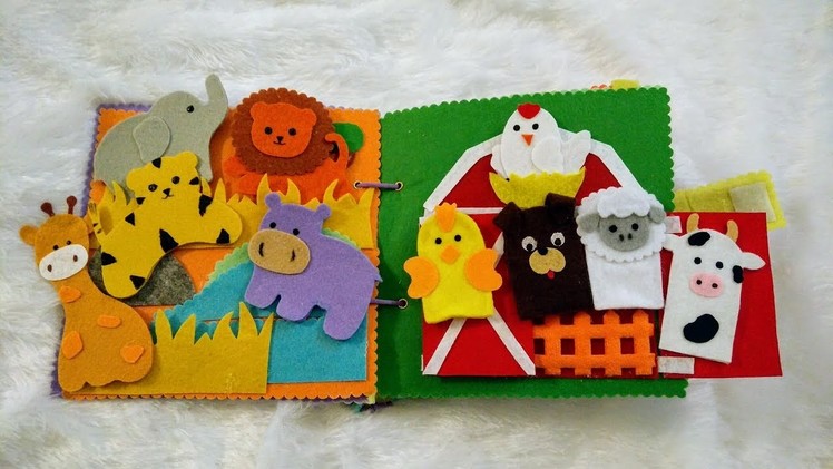 Quiet Book.Busy Book no sew, activities for 1 to 2 years old