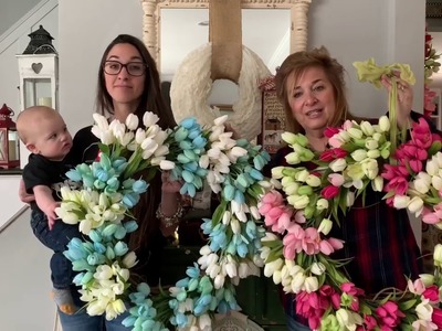 Tulip Wreath Tutorial: Priscilla & Chelsea-The Real Housewives of Cross Stitch