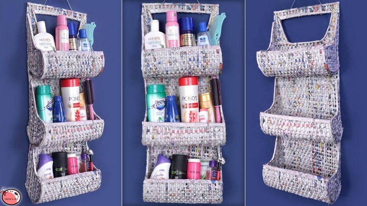 Best Out Of Waste . . News Paper Craft || DIY Room Organizer !!!