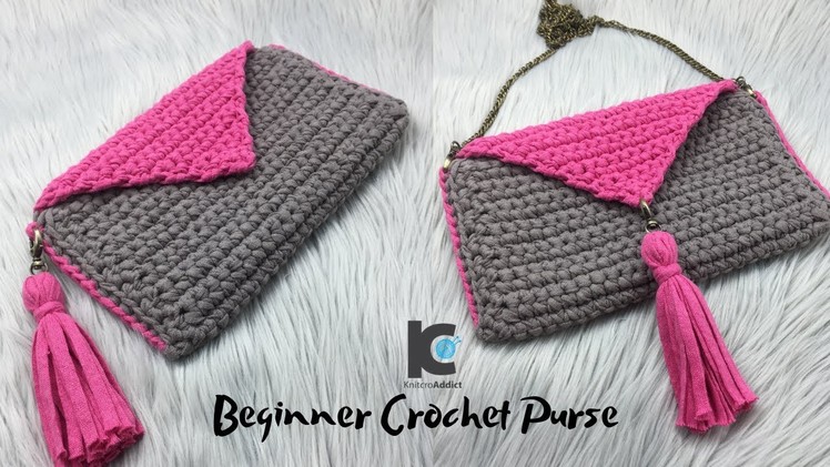 Crochet Purse for beginner ( written pattern & tutorial )