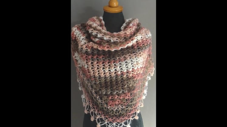 CROCHET SHAWL NR 19 *PRETTY AND ESAY SHAWL WITH ICE YARNS