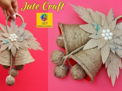 DIY-Christmas Jingle Bells From Jute | Easy Room Decor Jute Wall Hanging | Jute Rope Craft Idea