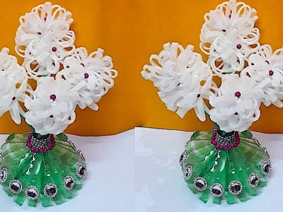 Guldasta.flower vase from Plastic Bottle with  Foam flower at home |Best out of waste|DIY Flower pot