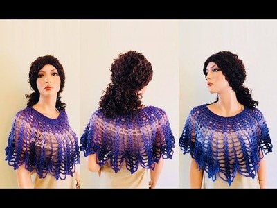How to Crochet a Lacy Capelet Inspired Shrug Pattern #917│by ThePatternFamily