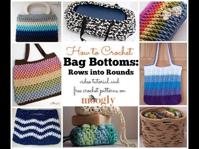 How to Crochet: Bag Bottoms: Rows to Rounds (Left Handed)