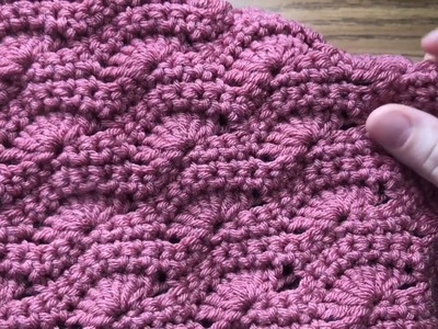 How To Crochet The Wavy Shell Stitch | Crochet Shell Stitch | Crochet Stitches