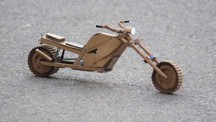 How to make a motorbike - cardboard bike - battery bike