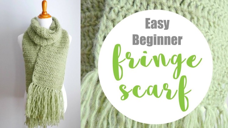 How To The Crochet Easy Beginner Fringe Scarf (Learn To Crochet Series)