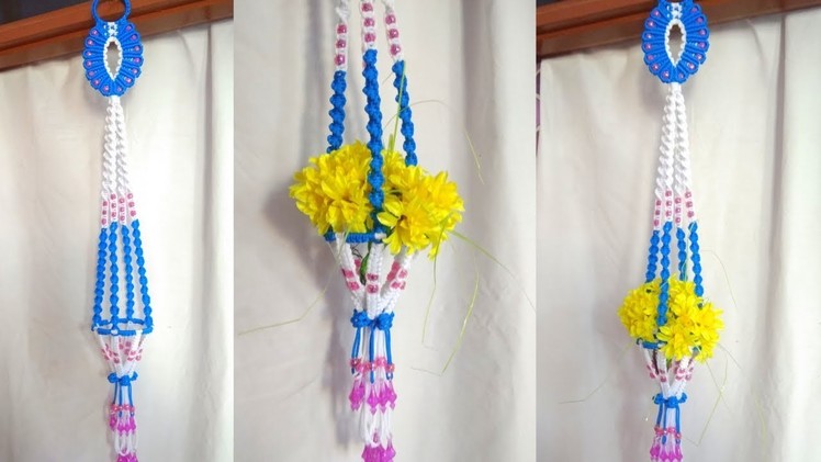 Macrame flower hanger  for beginners