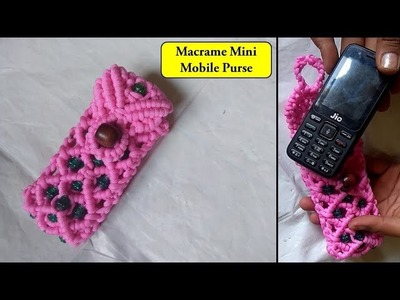 Macrame mini mobile purse.pouch | fancy macrame hand purse for womens