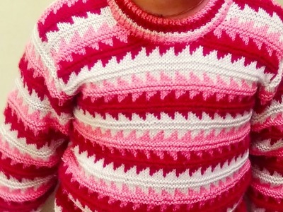 Multi colour sweater design  in Hindi. bachi hui wool ka best use