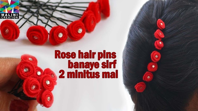 Tutorial for Rose hair U pins. Beautiful hair accessory