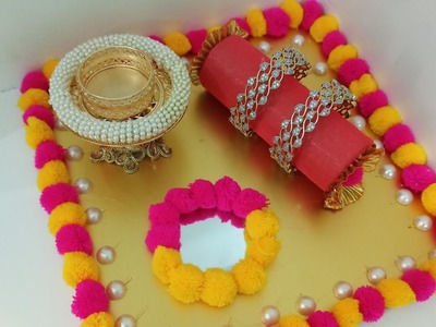 Wedding Tray Decoration Idea With Bangles Arrangement | CraftLas