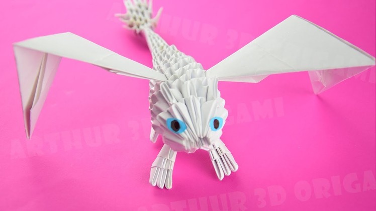 3D Origami Light Fury ✿ Toothless Girlfriend ✿ Day Fury Dragon tutorial