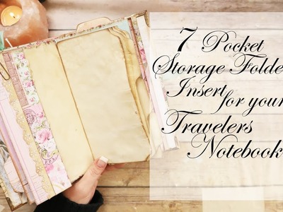 7 Pocket Storage Folder~Wanderlust~Misty Rose~#7 by jenofeve designs