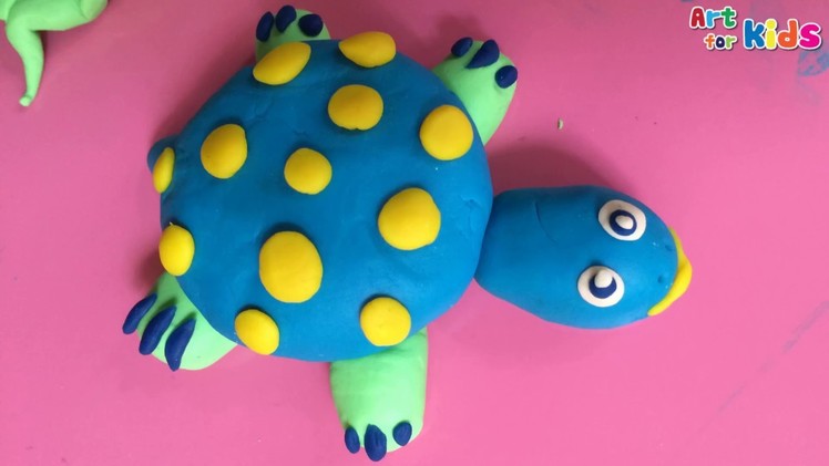 Clay art for kids | How to make a clay sea turtle | Clay animals | Art for kids