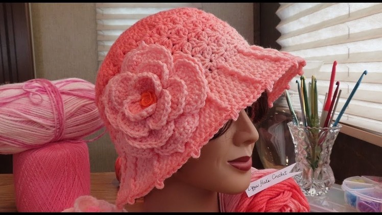 Crochet Hat - Part 2 Camellia Rose Cloche Hat