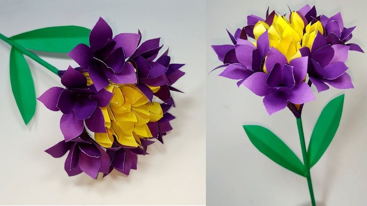DIY: How to Make Beautiful Paper Stick Flower! Flower Making Tutorial | Jarine's Crafty Creation