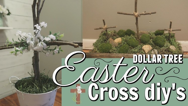 EASTER CROSS DIY'S. DOLLAR TREE EASTER DECOR IDEAS. EASY DOLLAR TREE EASTER DECOR