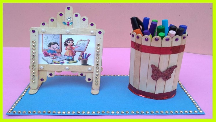 Easy Pen Stand and Photo Frame with Ice Cream Stick || Photo Frame by Parth WorlD
