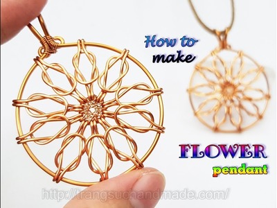 Flower pendant inspired by Sailor knot - How to make jewelry from copper wire 469