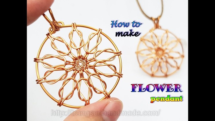 Flower pendant inspired by Sailor knot - How to make jewelry from copper wire 469