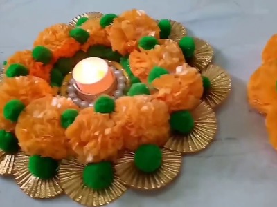 Flower Rangoli Mat Making Idea For Diwali | CraftLas