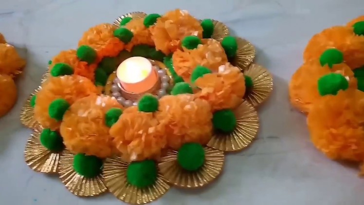 Flower Rangoli Mat Making Idea For Diwali | CraftLas