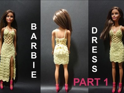 How to crochet barbie dress with 2 models skirts part 1 of 2  free tutorial (left hand)