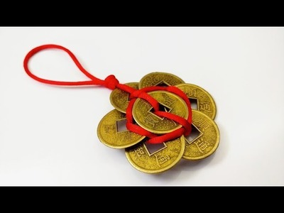 How to Make a Feng Shui Lucky Charm Chinese Coins Wall hanging for Wealth & Good Luck.
