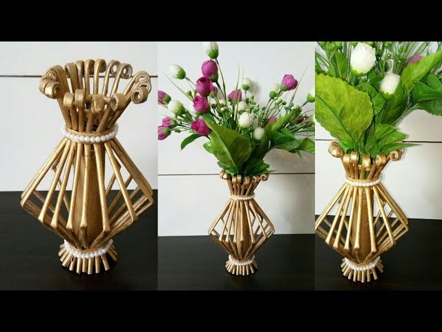 How to make Flower Vase ll Best out of Waste ll Newspaper flower pot ll Newspaper craft