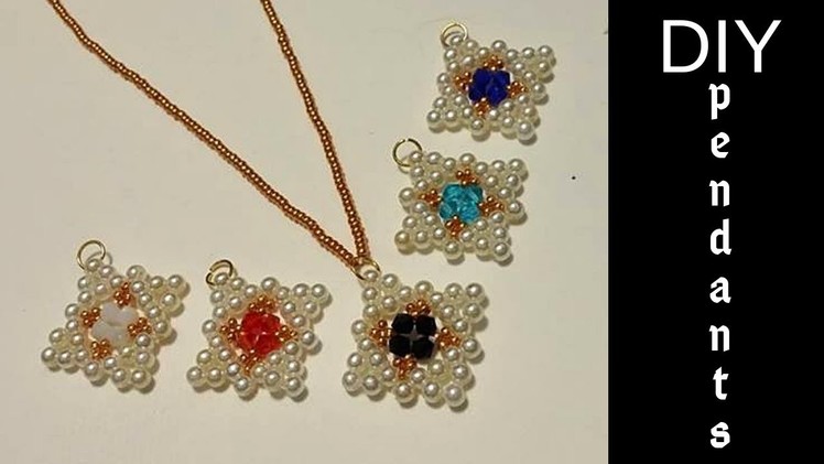 How to make jewelry. DIY Beaded pendants. Tutorial for beginners