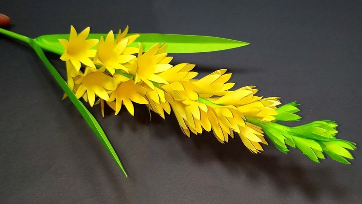 How to Make Very Beautiful Yellow Tuberose!! Paper Stick Flower | Jarine's Crafty Creation
