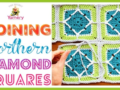 Joining Northern Diamond Squares - How to Join Crochet Granny Squares