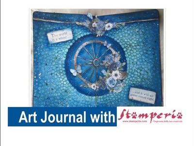 Mixed Media Art Journal : Blue Land with Stamperia