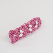 Pink Macrame Hair Barrette