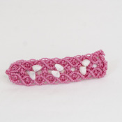 Pink Macrame Hair Barrette